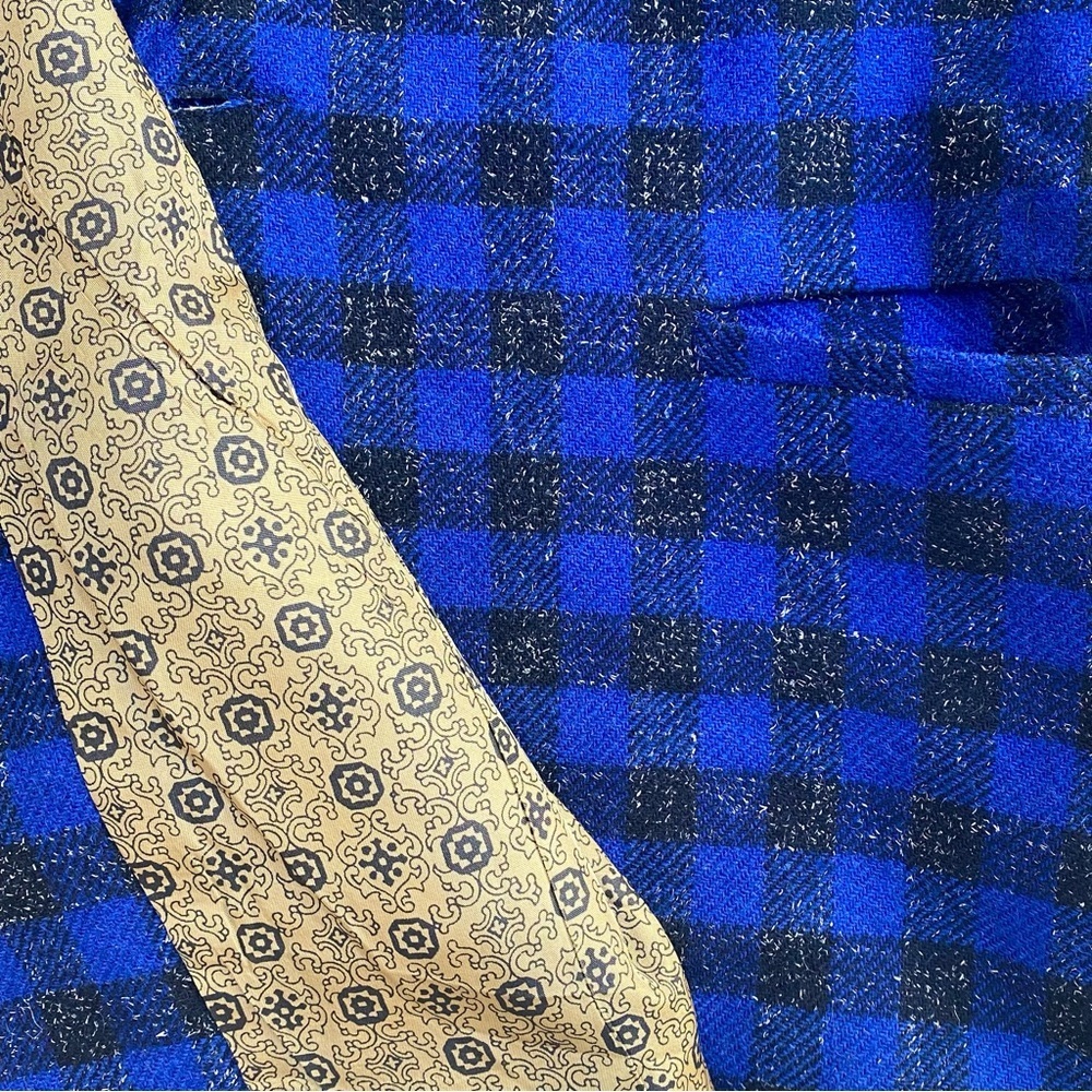 Vintage Bill Tornade Check Paris Wool Blazer (Made in France), Size L - Picture 10 of 10